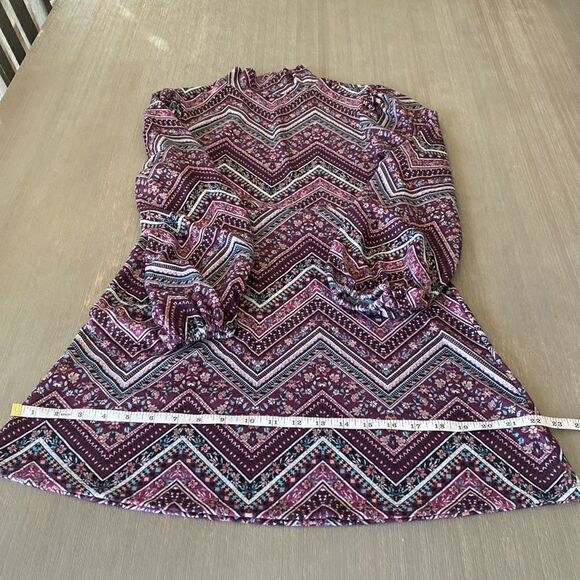 Live To Be Spoiled Chevron Print Boho Long Sleeve Dress Women’s Size S - Picture 13 of 13